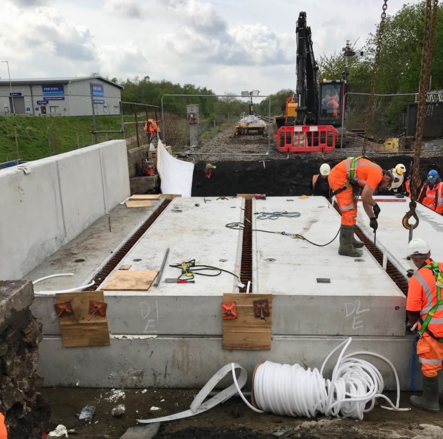 Work being carried out on the Bute Street bridge in Stoke-on-Trent