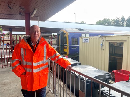 Image shows Dave Anderson at Bradford Interchange station