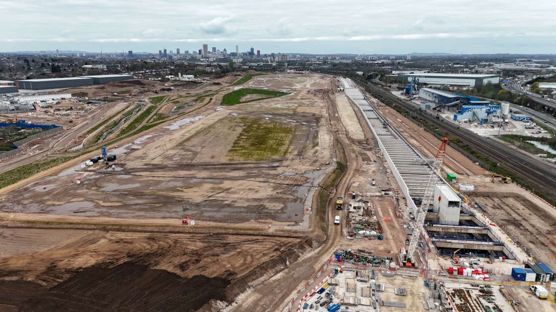 Aerial view of the Washwood Heath depot site prior to the start of construction - Spring 2026-6