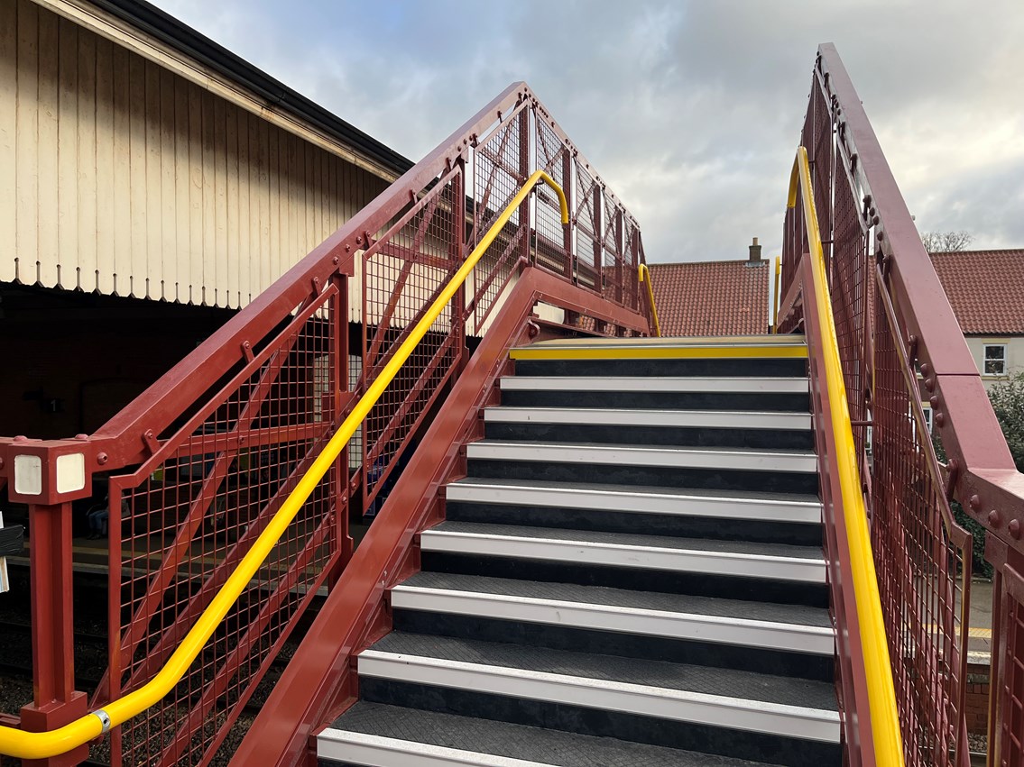 The new steps on the restored Beverley station footbridge, Network Rail (1)
