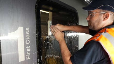 Window film being installed on a TPE train (9)