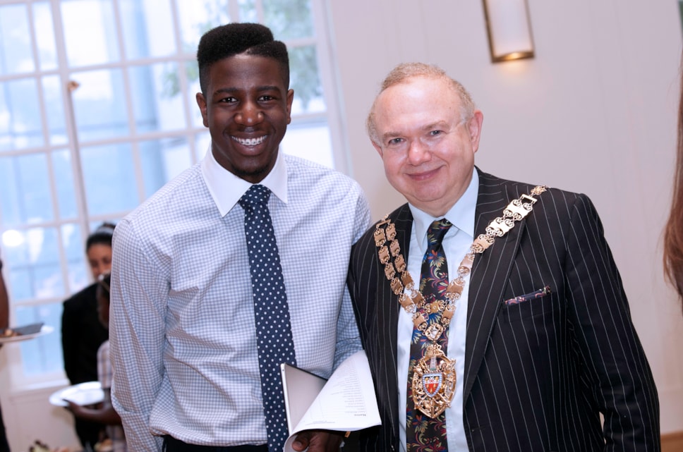 Jermain Jackman and Speaker Cllr M Desmond