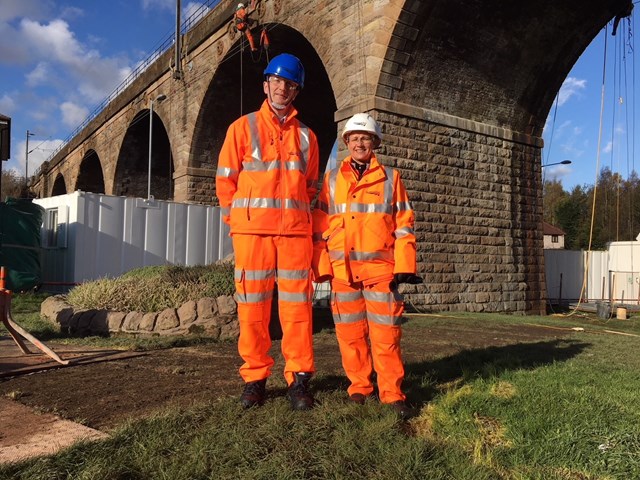 Fulton MacGregor MSP visits Coatdyke viaduct works to view progress: 2 Nov MSP and PM 1  Large