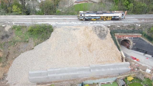 Network Rail thanks passengers for their patience as Knottingley line reopens following landslip disruption: Site of the Pontefract landslip, Network Rail