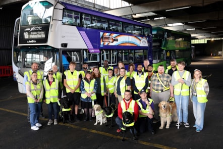 RNIB vistor group with First Bus staff