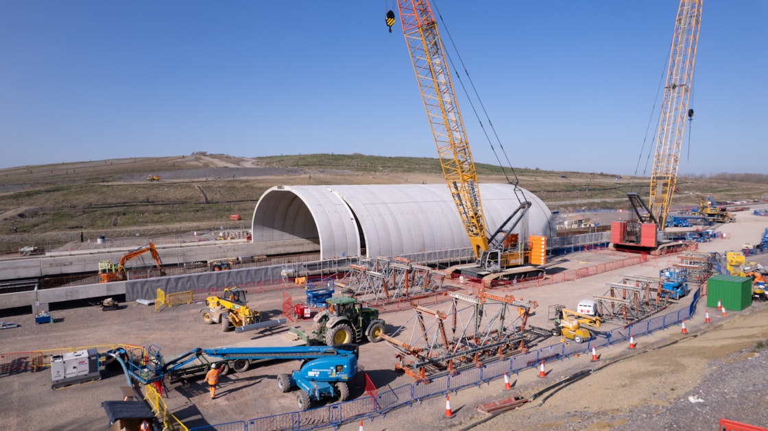 North portal of the Bat Protection Structure under construction April 2025