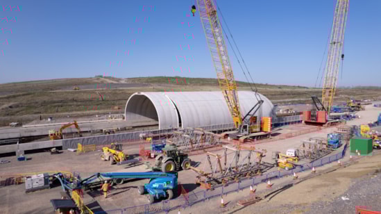 North portal of the Bat Protection Structure under construction April 2025