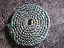Forvie NNR - mat made of beach scavenged rope - credit SNH