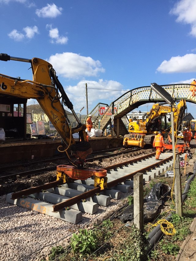 Wherry lines reopen to passengers following engineering works to upgrade signals and track.: 24-03-19 Brundall panel laying 2