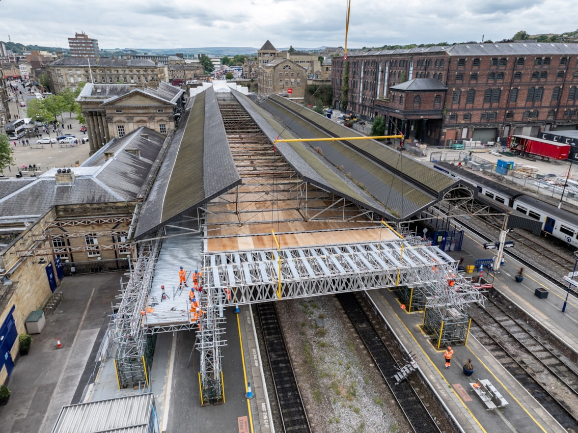 Hudds station roof upgrade