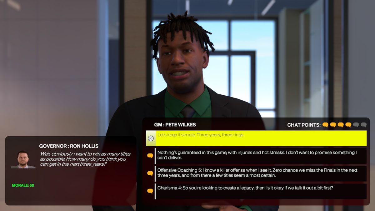 NBA 2K25 MyNBA MyGM Conversations Screenshot