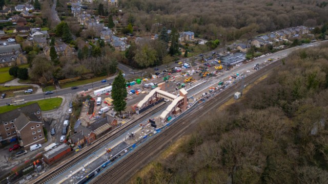 Passengers reminded to check before they travel as Hope Valley Railway Upgrade nears completion: Dore & Totley Footbridge-3