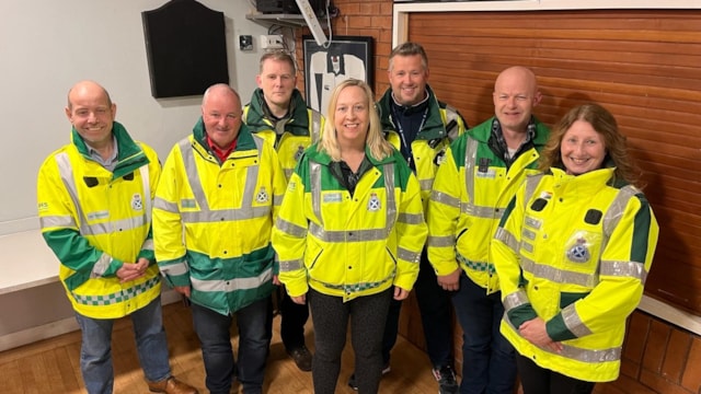 Penicuik CFRS 2: Bill Lawson, Sandy Wann, John Innes, Kerstin Blom, Mark Halliday (Chairperson), Colin Mark and Yvonne Mitchell (Co-ordinator).