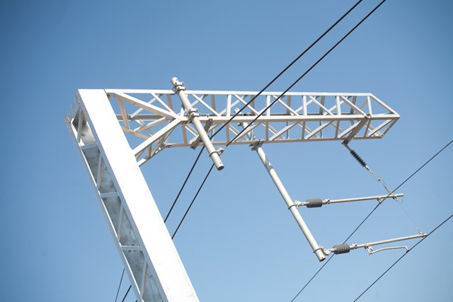 Rail overhead cables carry up to 25,000 volts of electricity to power trains: Rail overhead cables carry up to 25,000 volts of electricity to power trains