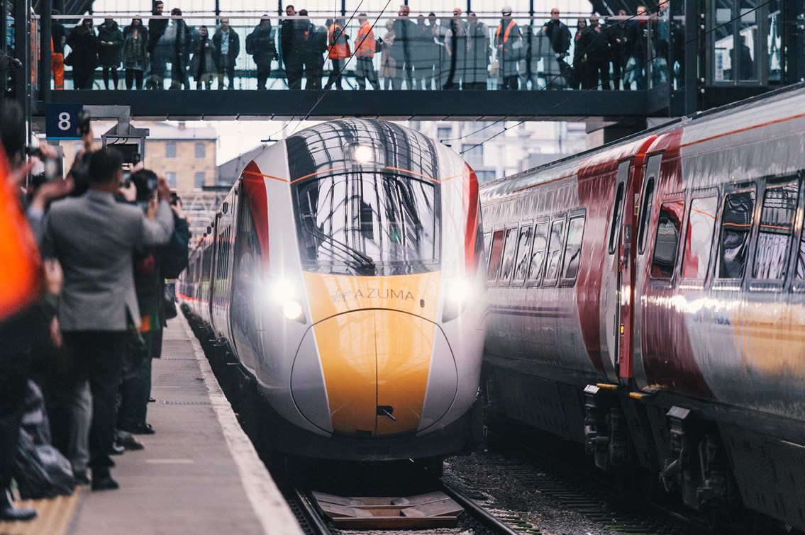 Four trains, four generations - history to be made on Yorkshire’s East Coast Main Line: The Azuma at King's Cross