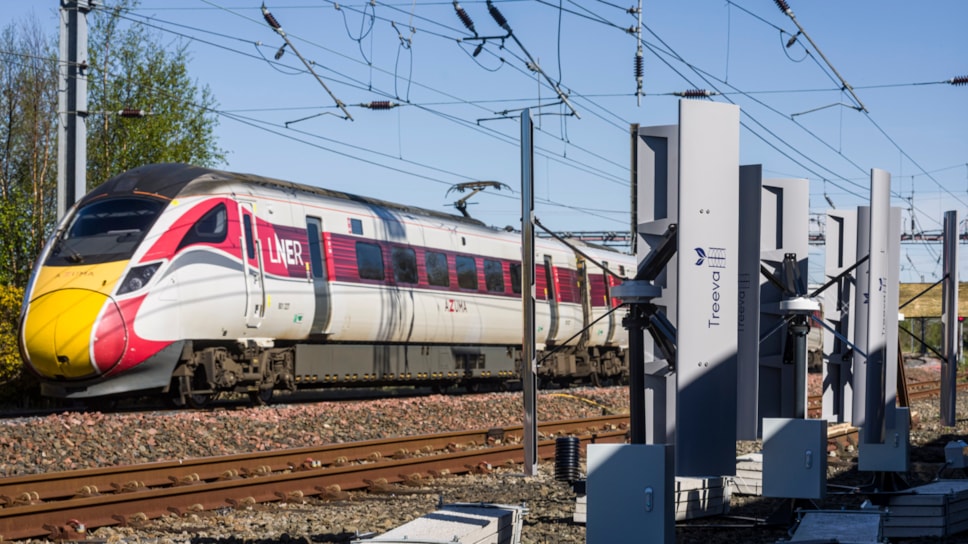 Treeva Turbines at Craigentinny as LNER Azuma passes