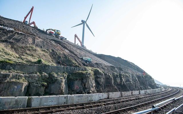 Track side view showing steep embankment - Photo credit: J Murphy & Sons