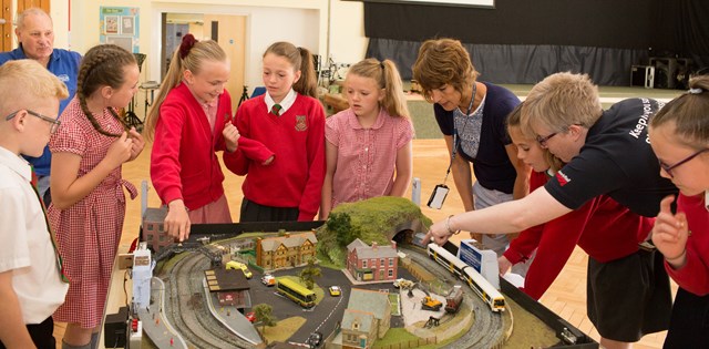 Rail safety model: Can you spot the danger? Children from Rose Green School in Bognor Regis compete to spot dangers on the railway thanks to this model by the town's model railway society