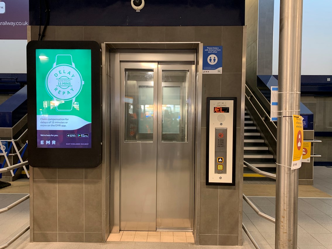 Lifts at main entrance of Derby railway station have been revamped