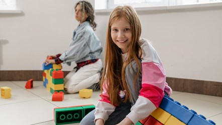 Children building with lego cropped