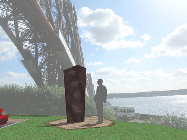 FORTH BRIDGE MEMORIAL BACKED TO MARK RESTORATION COMPLETION: Forth Bridge memorial - North
