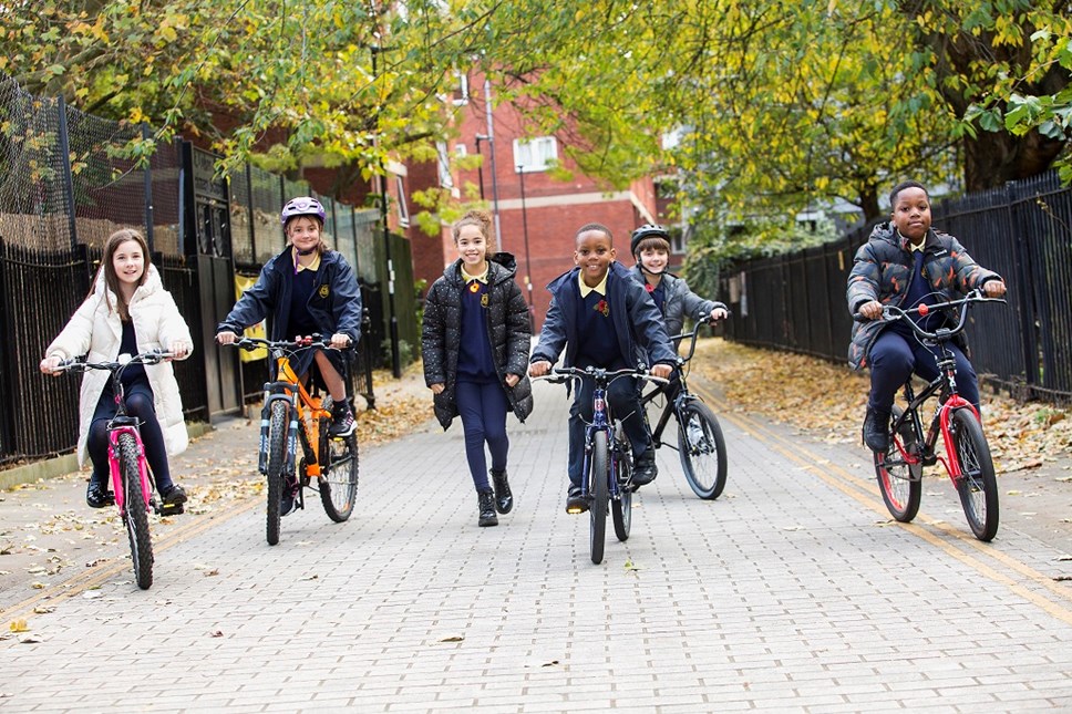 Children at St Luke's CofE Primary School enjoy using their new School Street