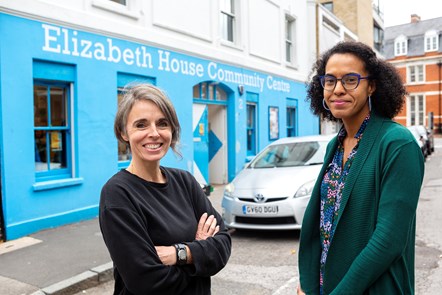 Elizabeth House director Nathalie Renaud, left, with Council Leader Cllr Kaya Comer-Schwartz as the council announces it Warm Community Spaces initiative