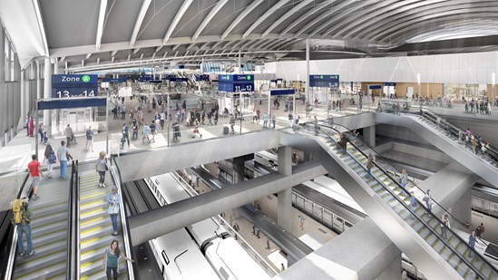 HS2 invites ‘train dispatch system’ suppliers to tender: Old Oak Common Station Interior February 2020