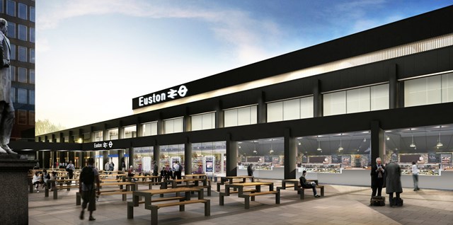 Euston station piazza development: Passengers at Euston can look forward to a bigger, better station with more shops and a wider choice of food and drink as Network Rail begins a £12.5m development of the station