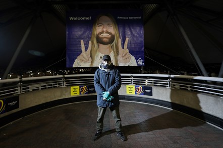 Eurovision sensation Sam Ryder, has been immortalised on a mural at Manchester Airport Station - street artist Aske was commisioned by TransPennine Express