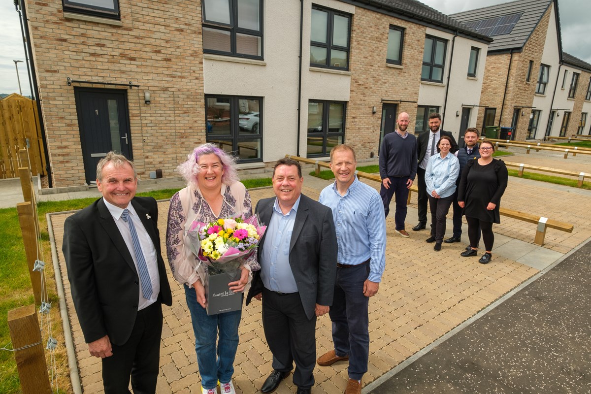 Cllrs Reid, McMahon and Adams with Frances McCluskey, Chris Murray from CCG, Blair Millar, Head of Housing and representatives from Facilities and Property Management and Housing Services