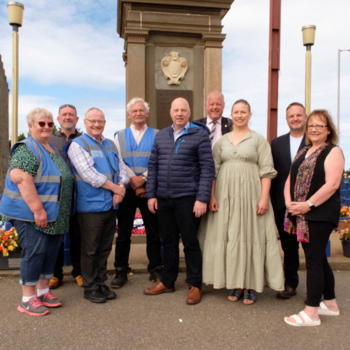 (From left to right) Buckie’s Roots Chairperson, Meg Jamieson, Moray Council’s Structural Maintenance Assistant Jez Allum,  Buckie’s Roots Treasurer, Gifford Leslie, and fellow member, Archie Jamieson, Moray Council’s Open Spaces Manager, James Hunter, Buckie Councillor, Neil McLennan, Karolina Alla