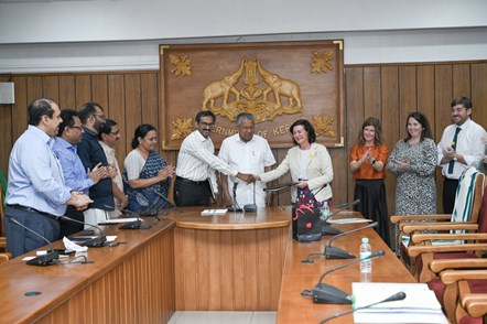 Health Minister Eluned Morgan signs Memorandum of Understand with the Government of Kerala.