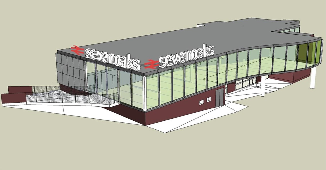 Sevenoaks NSIP: Artist's impression showing how Sevenoaks station will look following a major upgrade of facilities through the National Stations Improvement Programme