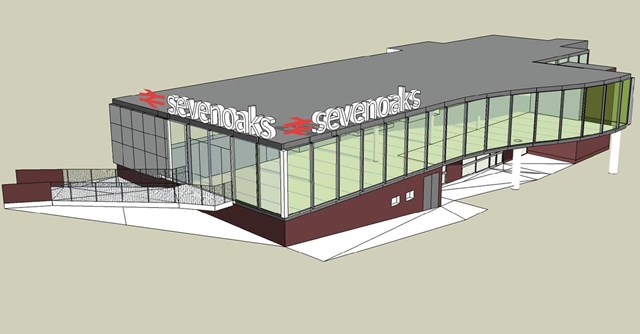 Sevenoaks NSIP: Artist's impression showing how Sevenoaks station will look following a major upgrade of facilities through the National Stations Improvement Programme