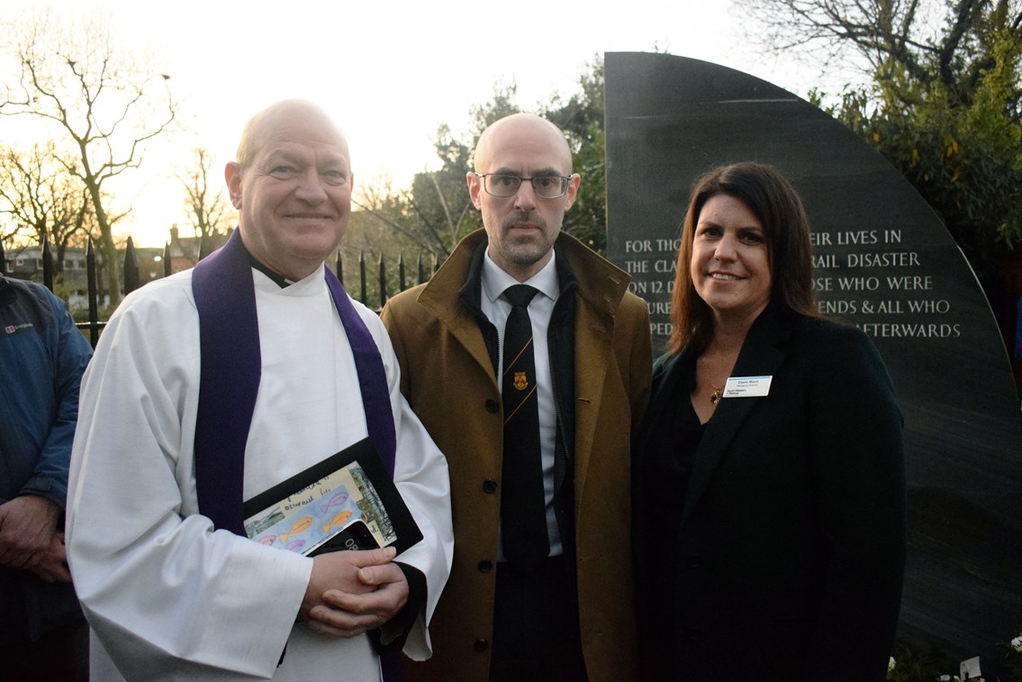 Matt Pocock, Network Rail's Wessex route director with Claire Mann (SWR) and Christopher Henley