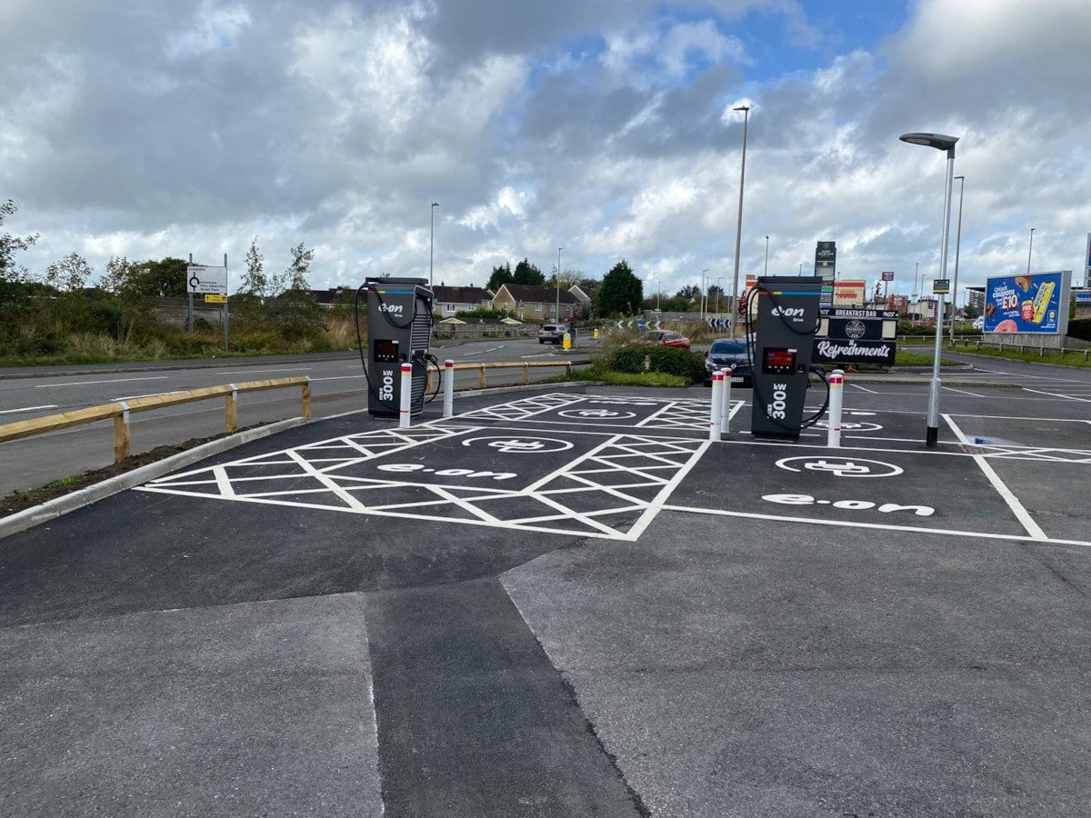 E.ON Drive's EV charging hub in Wales offers drivers 10 ultra-fast charging bays