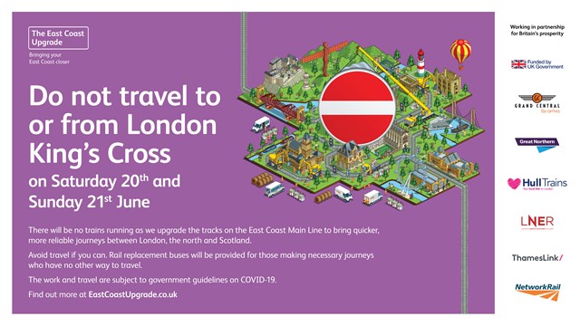 No trains in or out of London King's Cross on June weekend as East Coast Upgrade work continues