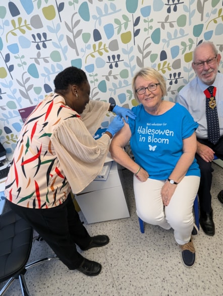 The Mayor of Dudley has had her flu jab and is urging others to follow suit