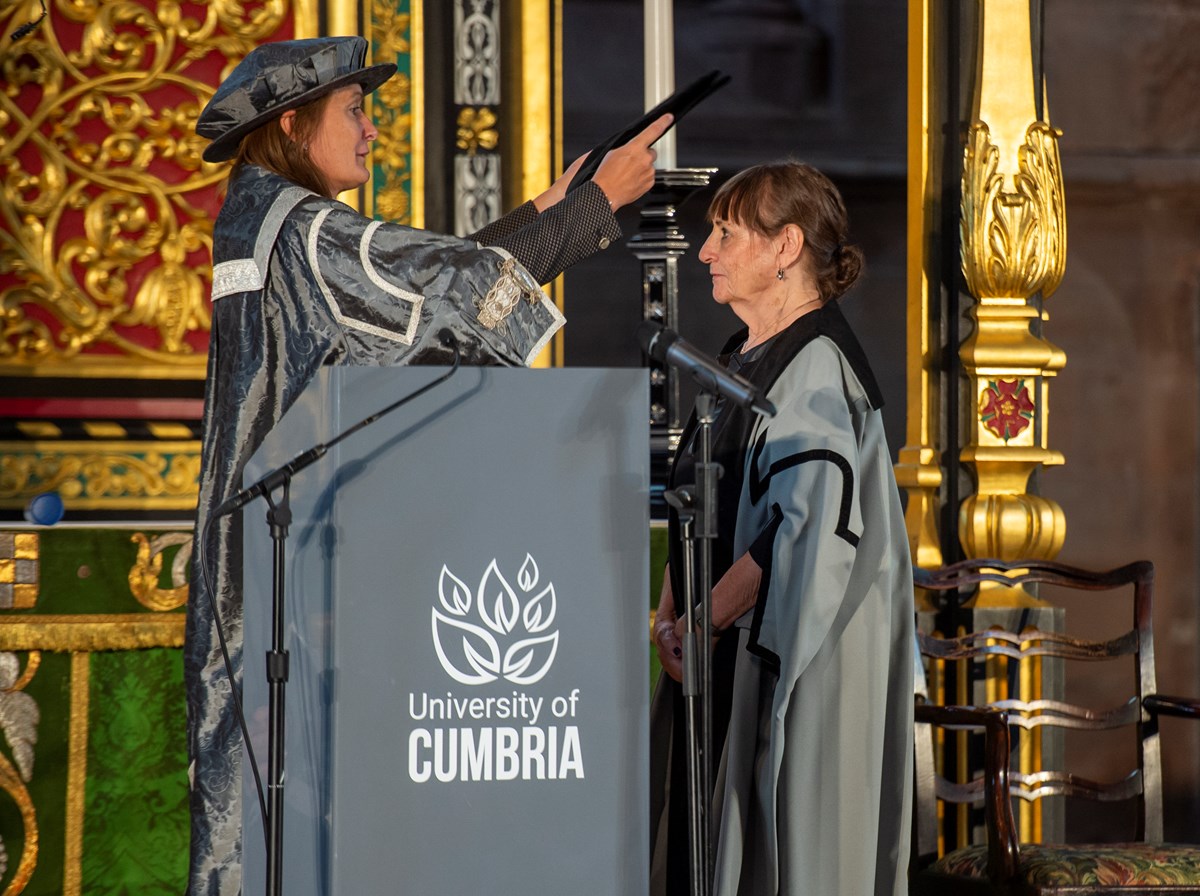 Julie Staun conferred as an honorary fellow at the University of Cumbria (1)
