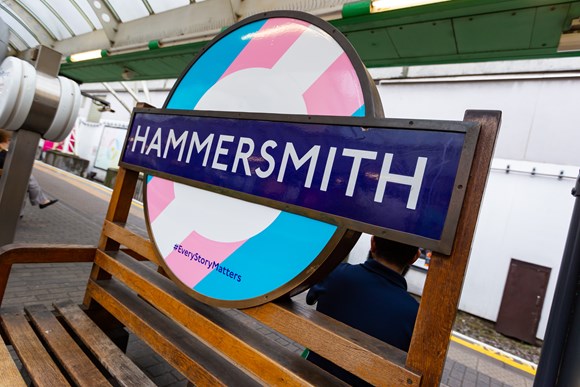 TfL Image - Pride Roundel at Hammersmith Station