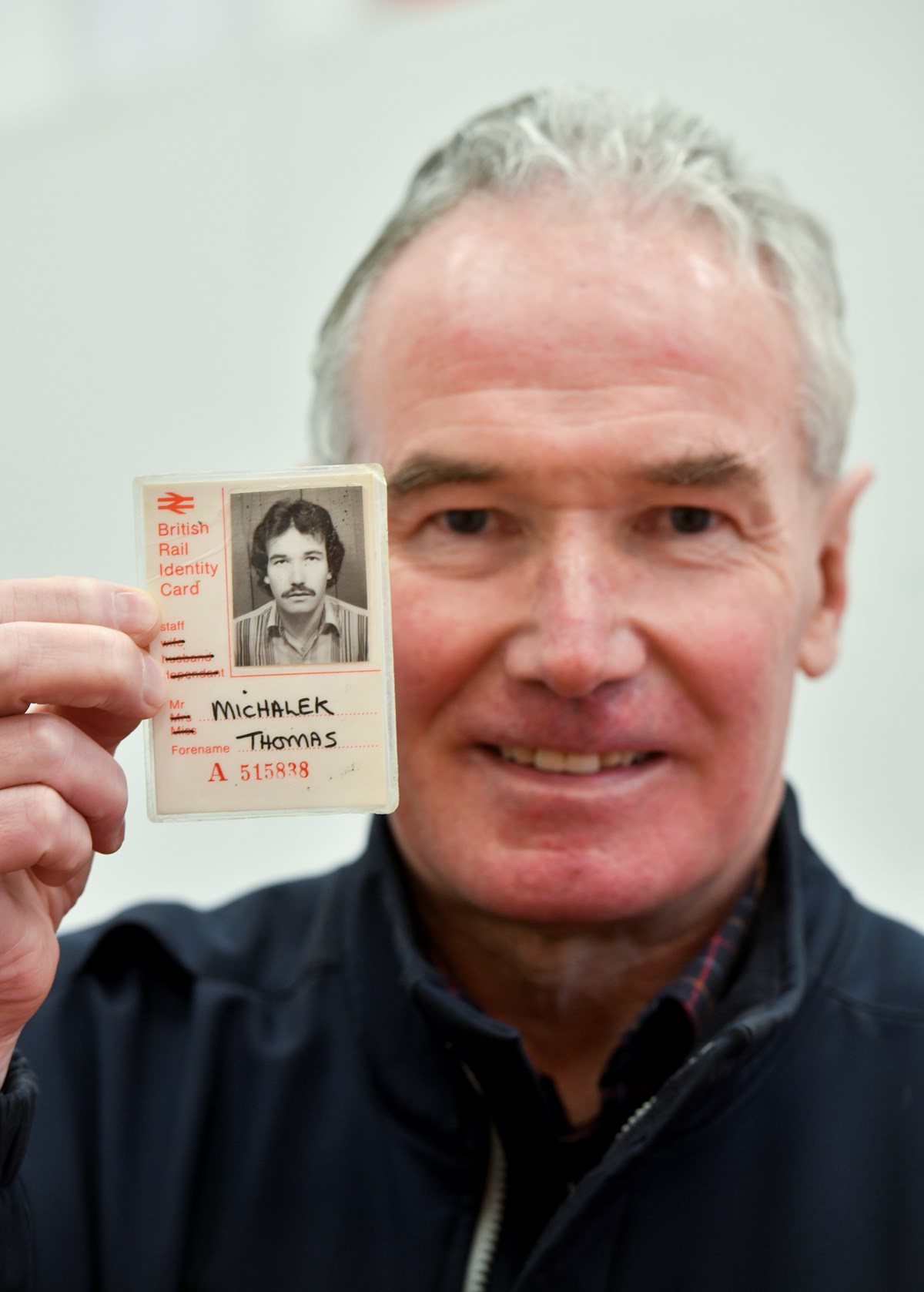 Avanti West Coast Team Leader, Tommy Michalek, with British Rail ID card from when he first joined railway