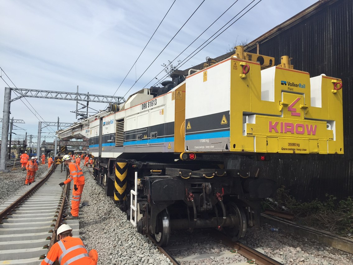 New track installed at Southall - May 16 235965: crossrail may bank holiday engineering work