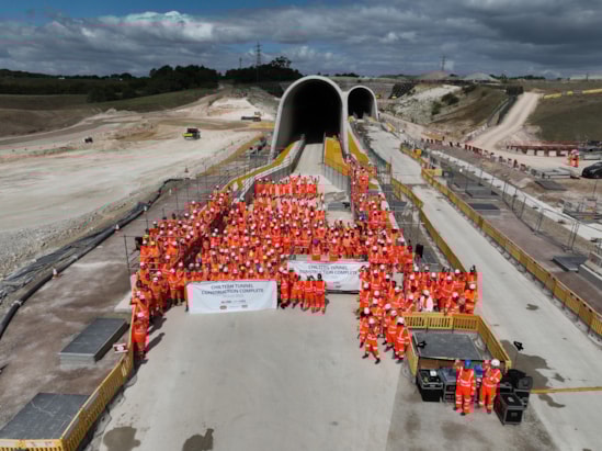 Engineers celebrate completion of Chiltern Tunnel southern porous portal (August 2025) 2