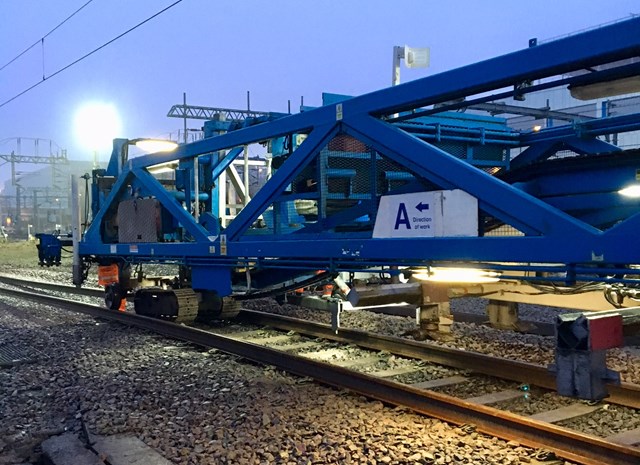 New Track Construction train Milton Keynes track renewal December 2018