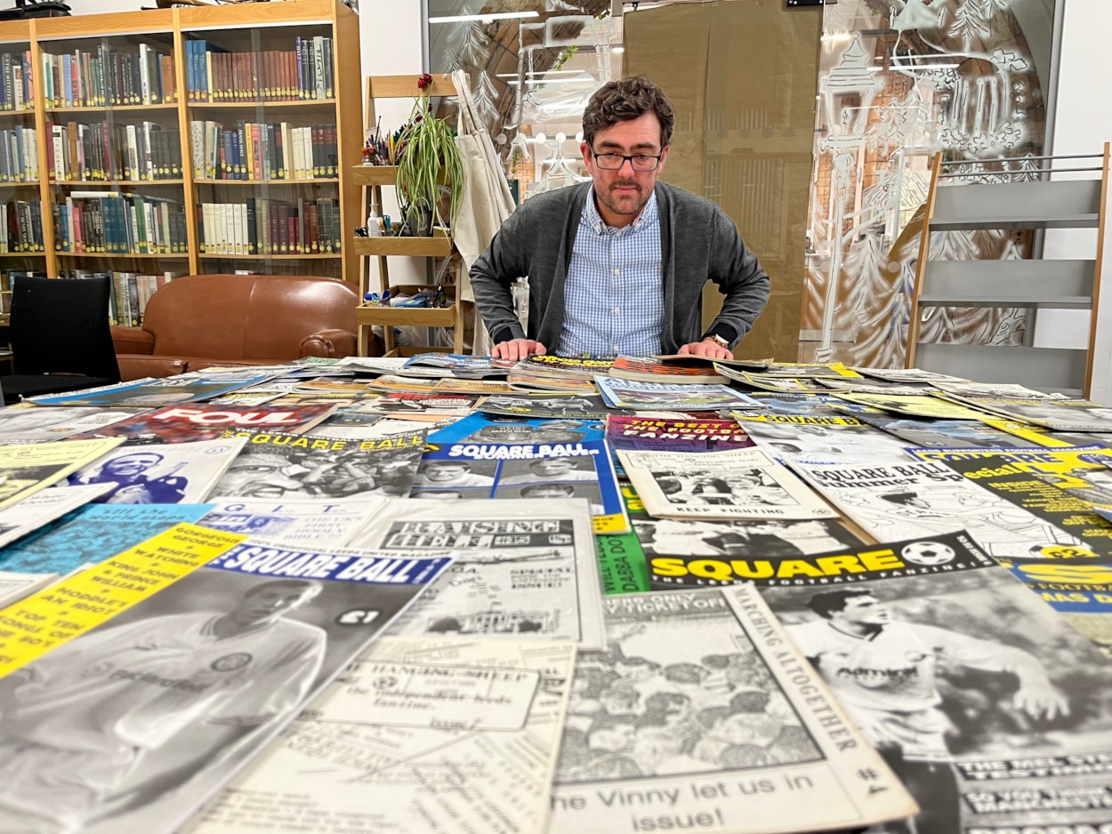 Voice of the Fans zines: Librarian Antony Ramm looks over the collection. The show will include copies of the popular Leeds United fanzine The Square Ball, featuring Elland Road idols including Gordon Strachan and Lucas Radebe, Marching Altogether, founded by Leeds fans to campaign against racism and fascism in football and Bradford City’s City Gent – the longest running football zine in the country.

Exploring the huge and varied impact grassroots self-publishing has had on football fan culture, the exhibition, which is co-produced with British Library, will trace the birth of zines in the 1970s, right through to modern, multimedia content.