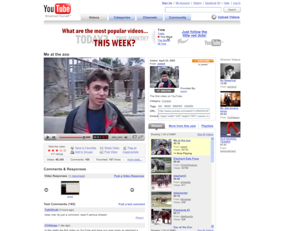 YouTube enters V&A collection: YouTube watch page