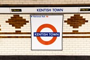 TfL Image - Kentish Town roundel on platform: TfL Image - Kentish Town roundel on platform