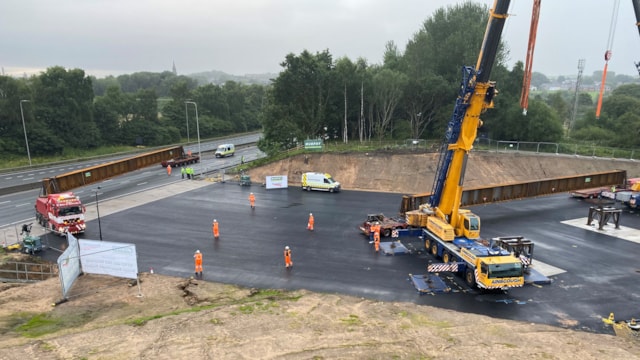 The beams being delivered from the M62: The beams being delivered from the M62