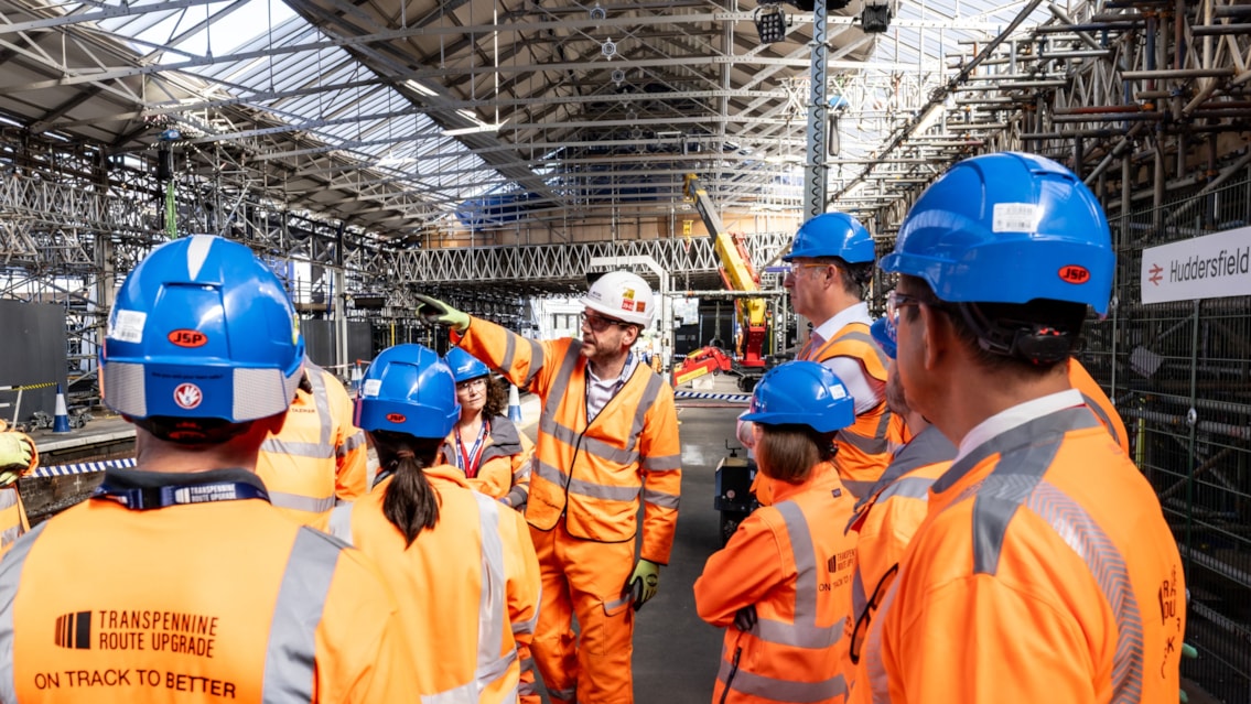 TRU welcome Kirklees Council to Huddersfield station as programme reaches halfway mark in latest series of improvement works: Kirklees Cllr TRU Visit